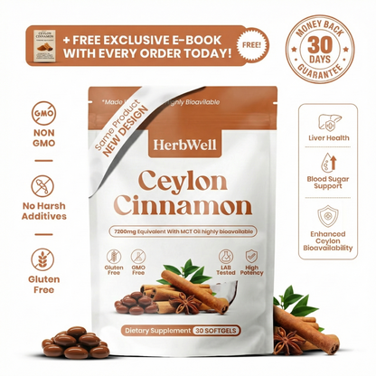 Ceylon Cinnamon 7200mg Equivalent with MCT Oil