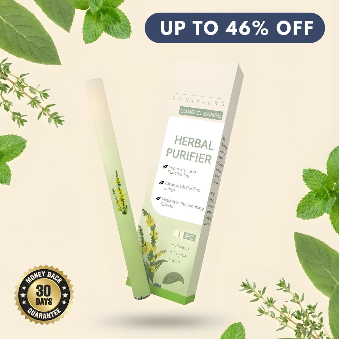 HerbWell Herbal Mullein, Thyme, And Peppermint Lung Purifier Pen