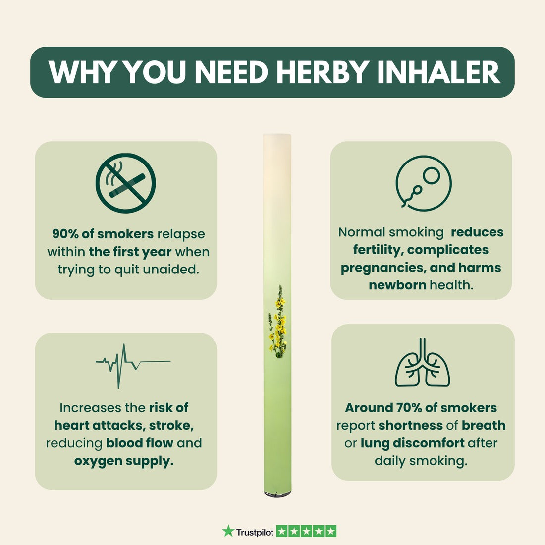 HerbWell Herbal Mullein, Thyme, And Peppermint Lung Purifier Pen