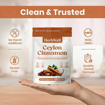Ceylon Cinnamon 7200mg Equivalent with MCT Oil